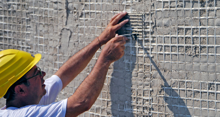 Intonaco armato in fibra di vetro